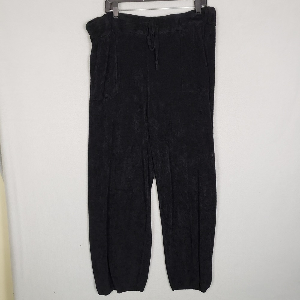 Tommy Bahama Island Soft Black Knit Drawstring Lounge Cozy Pockets Plush size XL